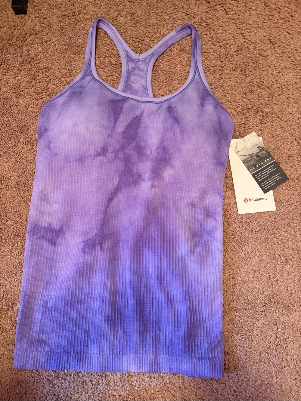 NWT lululemon athletica Purple Tie-Dye Ribbed Racerback Tank